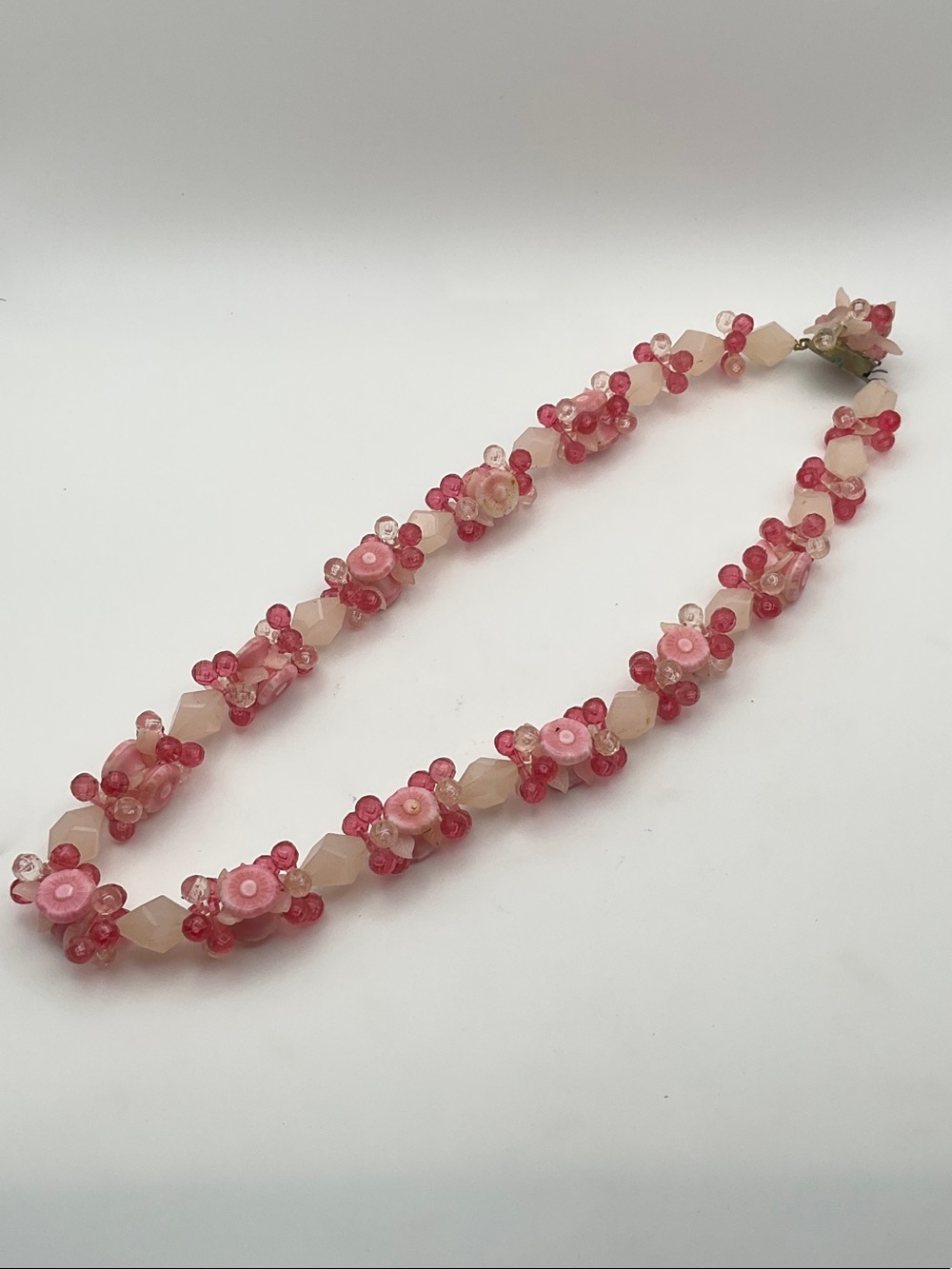 Vintage 1950s West German (or Venetian) multi-bead cluster statement necklace